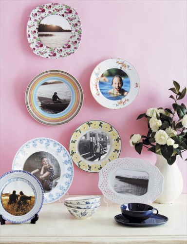 фарфоровые декоративные тарелки с фотографиями всей семьи